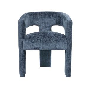 LivinHill Designové čalouněné jídelní křeslo Leith tmavě modré obraz