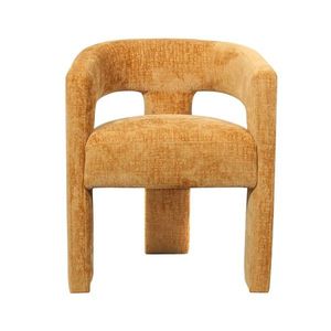 LivinHill Designové čalouněné jídelní křeslo Leith zlatooranžové obraz