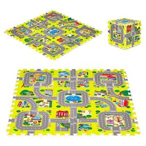 IPLAY Dětská pěnová podložka CITY 9 dílků žlutá obraz