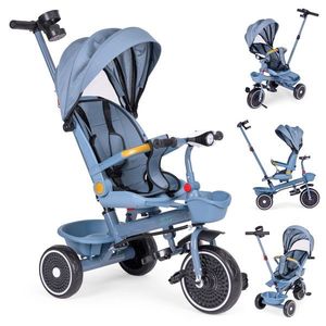 Dětská tříkolka - kočárek Ecotoys HEAVEN 2v1 modrá obraz
