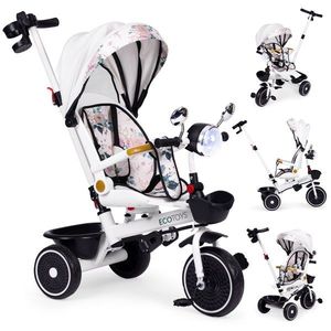 Dětská tříkolka - kočárek Ecotoys HEAVEN 3v1 bílá/černá obraz