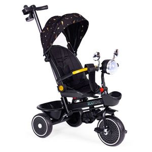 Dětská tříkolka - kočárek Ecotoys HEAVEN 3v1 černá obraz