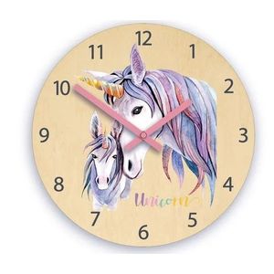 ModernClock Dětské nástěnné hodiny Ami Jednorožec 30 cm vícebarevné II obraz