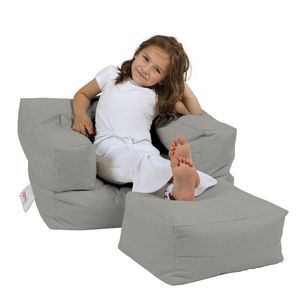 Hanah Home Dětský sedací vak Poufy s taburetem 65 cm šedý obraz