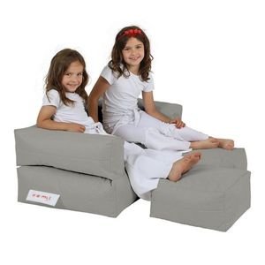 Hanah Home Dětský sedací vak Poufy s taburety 100 cm šedý obraz