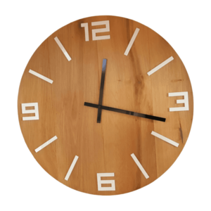 ModernClock Dřevěné nástěnné hodiny Arabic 50 cm hnědé/bílé obraz