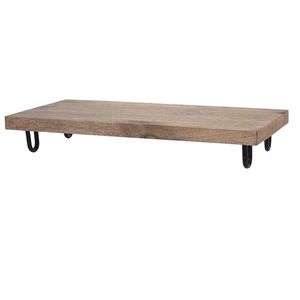 Excellent Houseware Dřevěný tác na nožkách Candela hnědý obraz