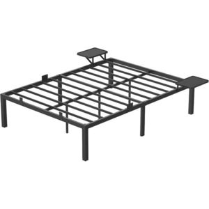 SONGMICS Dvoulůžková kovová postel Vasagle Hipno 140x200 černá obraz