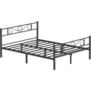 SONGMICS Dvoulůžková kovová postel Vasagle Vorna 160x200 černá obraz