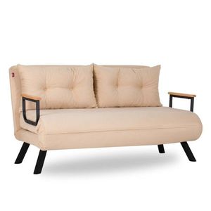 Hanah Home Dvoumístná rozkládací pohovka Seater Sando krémová obraz