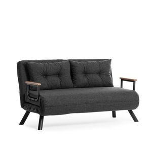 Hanah Home Dvoumístná rozkládací pohovka Seater Sando tmavě šedá obraz