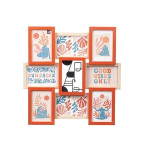 GIFTDECOR Fotorámeček na 8 fotografií HUIT červený/béžový obraz