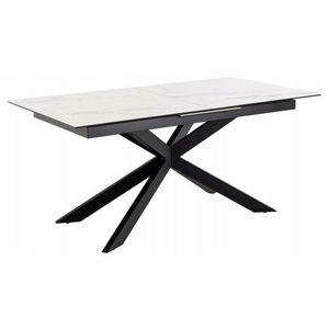 Actona Jídelní rozkládací stůl Irwine 168/210 cm bílý mramor/černý obraz