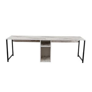 Kalune Design Kancelářská sestava pro 2 osoby TWIN bílý mramor/černá obraz
