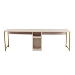 Kalune Design Kancelářská sestava pro 2 osoby TWIN travertin/zlatá obraz