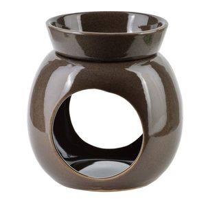 Mondex Keramická aroma lampa LULUO 12, 5 cm tmavě hnědá obraz