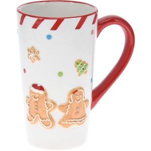 Mondex Keramický hrnek Lissa 15 cm bílý/červený obraz