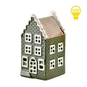 Mondex Since 1983 Keramický LED domeček Hytte 11 cm zelený obraz