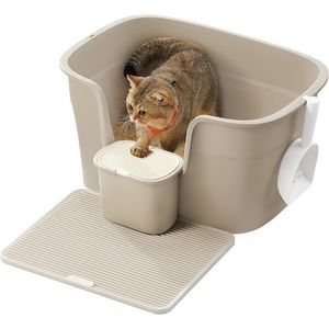 SONGMICS Kočičí toaleta Sofis 64 cm béžová obraz