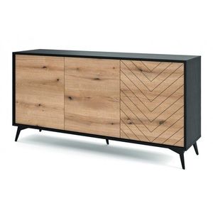 Piaski Komoda Diamond 154 cm dub/černá obraz