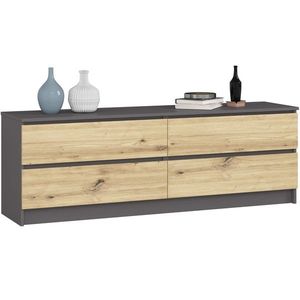 Ak furniture Komoda Kuba 160 cm grafit/dub artisan obraz