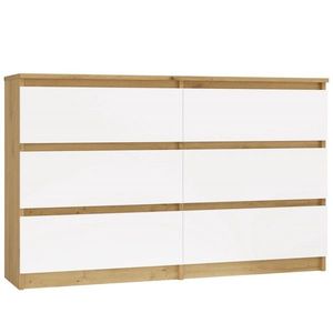 TP Living Komoda MALWA M6 120 cm dub artisan/bílá obraz