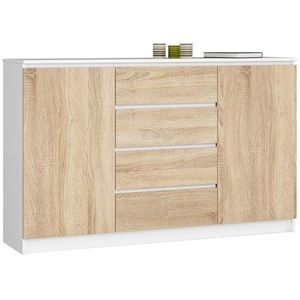 Ak furniture Komoda Tove K 160 cm bílá/dub sonoma obraz