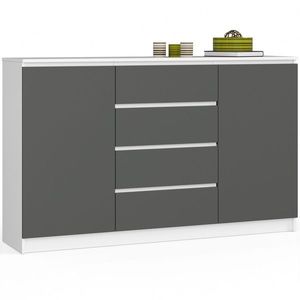 Ak furniture Komoda TOVE K 160 cm bílá/grafit obraz