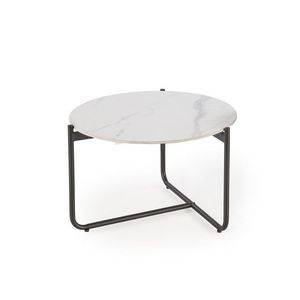 HALMAR Konferenční stolek Acuna 60 cm bílý mramor/černý obraz