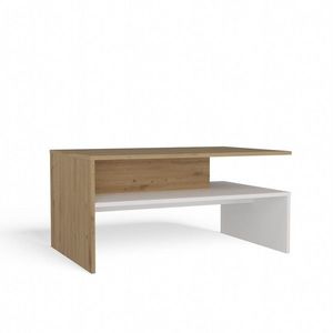 TP Living Konferenční stolek Boston 90 cm dub artisan/bílý obraz