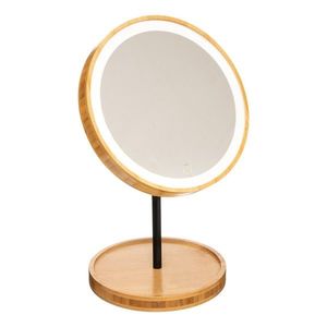 5five Simply Smart Kosmetické bambusové zrcadlo KED s LED osvětlením 31 cm hnědé obraz