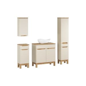 Comad Koupelnová sestava Bali Casad Cloud s deskou, umyvadlem a skříňkami 80 cm kašmírová/dub wotan obraz