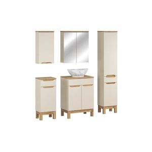 Comad Koupelnová sestava Bali Casad Pati s deskou, umyvadlem, skříňkami a zrcadlem 60 cm kašmírová/dub wotan obraz