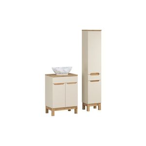 Comad Koupelnová sestava Bali Casad Pati s umyvadlem, deskou a skříňkami 60 cm kašmírová/dub wotan obraz