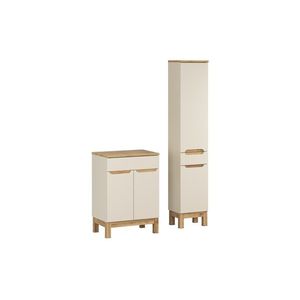 Comad Koupelnová sestava Bali Casad s deskou a skříňkami 60 cm kašmírová/dub wotan obraz