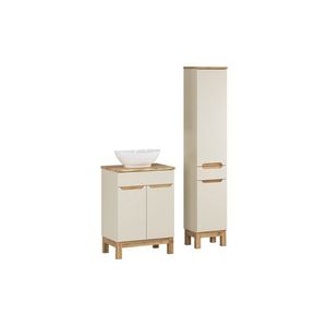 Comad Koupelnová sestava Bali Nature Lola s deskou, umyvadlem a skříňkami 60 cm kašmírová/dub wotan obraz