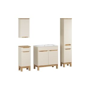 Comad Koupelnová sestava Bali Sky se zápustným umyvadlem, skříňkami 80 cm kašmírová/dub wotan obraz