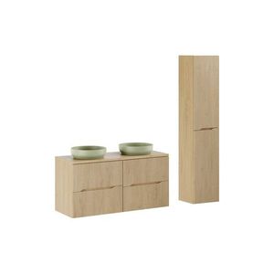 Comad Koupelnová sestava Nordic River s deskou, umyvadly a skříňkami 120 cm dub cremona obraz
