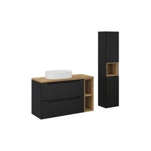 Comad Koupelnová sestava Nova Black 100 cm se skříňkami a umyvadlem černá/dub evoke obraz