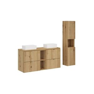 Comad Koupelnová sestava Nova Oak se skříňkami a umyvadly 120 cm dub evoke obraz