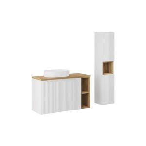 Comad Koupelnová sestava Nova White 100 cm se skříňkami a umyvadlem bílá/dub evoke obraz