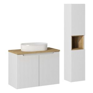Comad Koupelnová sestava Nova White 80 cm se skříňkami a umyvadlem bílá/dub evoke obraz