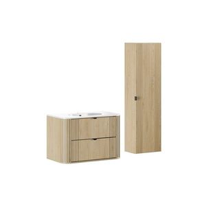 Comad Koupelnová sestava Ovalia Pure se skříňkami a zápustným umyvadlem 80 cm dub Cremona obraz