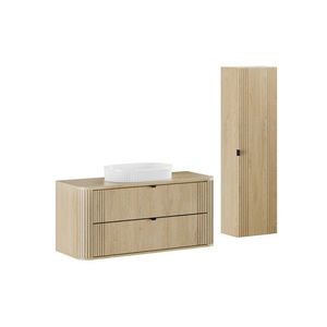 Comad Koupelnová sestava Ovalia s deskou, umyvadlem a skříňkami 120 cm dub Cremona obraz