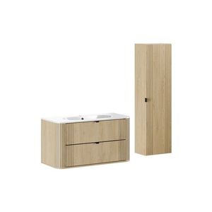 Comad Koupelnová sestava Ovalia se skříňkami a zápustným umyvadlem 100 cm dub Cremona obraz