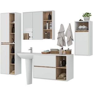 Ak furniture Koupelnová sestava VAMI bílá/dub sonoma obraz