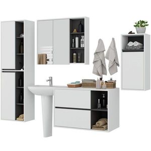 Ak furniture Koupelnová sestava VAMI bílá/grafitově šedá obraz