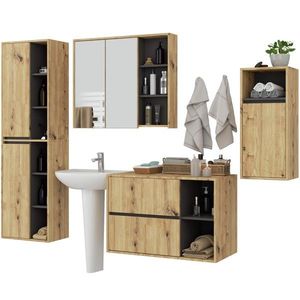 Ak furniture Koupelnová sestava VAMI dub artisan/grafitově šedá obraz