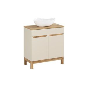 Comad Koupelnová skříňka Bali Casad Cloud s umyvadlem 80 cm kašmírová/dub wotan obraz