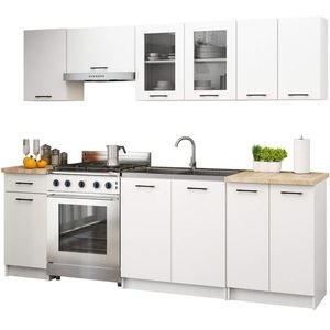 Ak furniture Kuchyňská linka Olivie 2, 4 m prosklená dub sonoma/bílá obraz